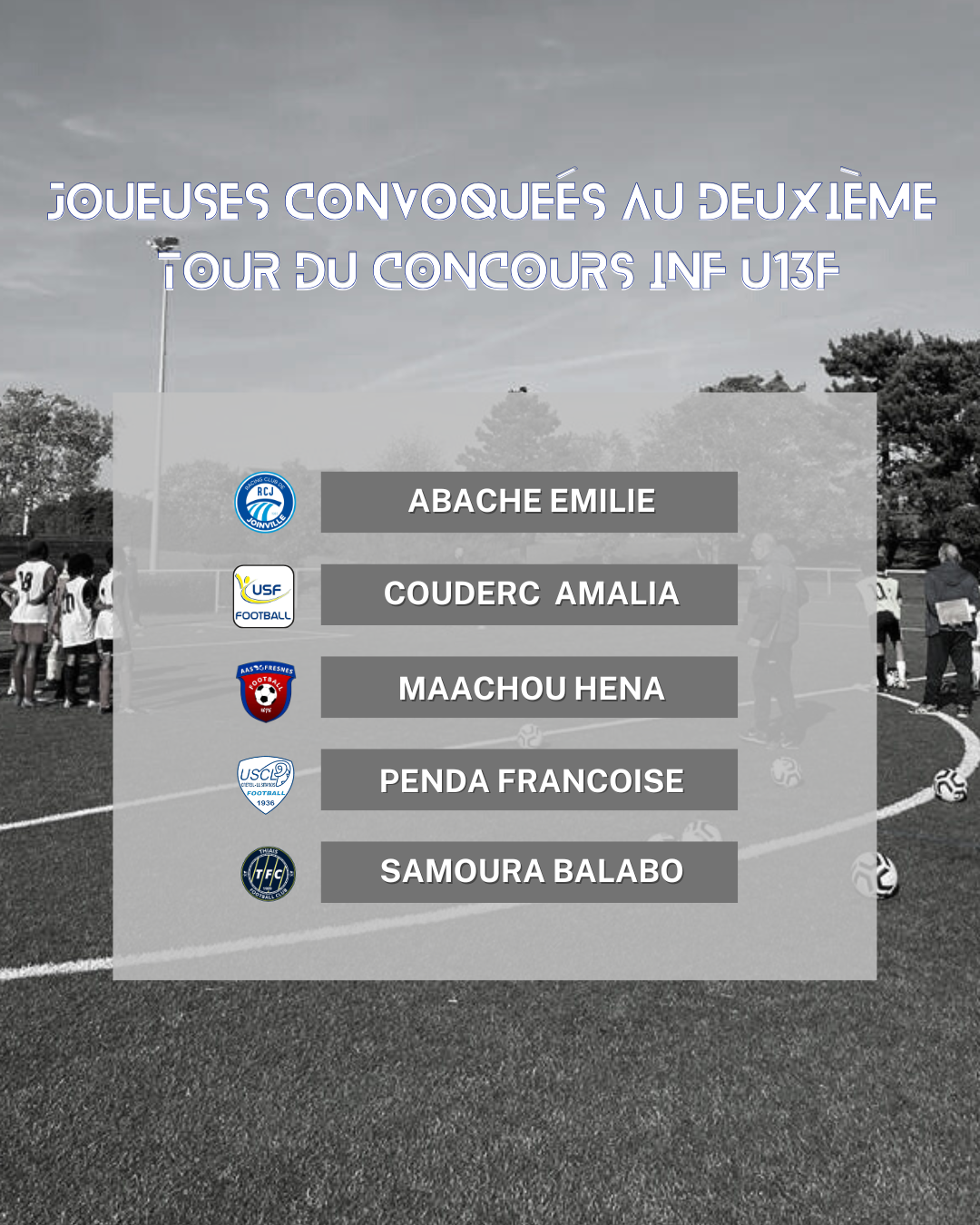 [ Concours INF U13F ] – DISTRICT DU VAL-DE-MARNE DE FOOTBALL